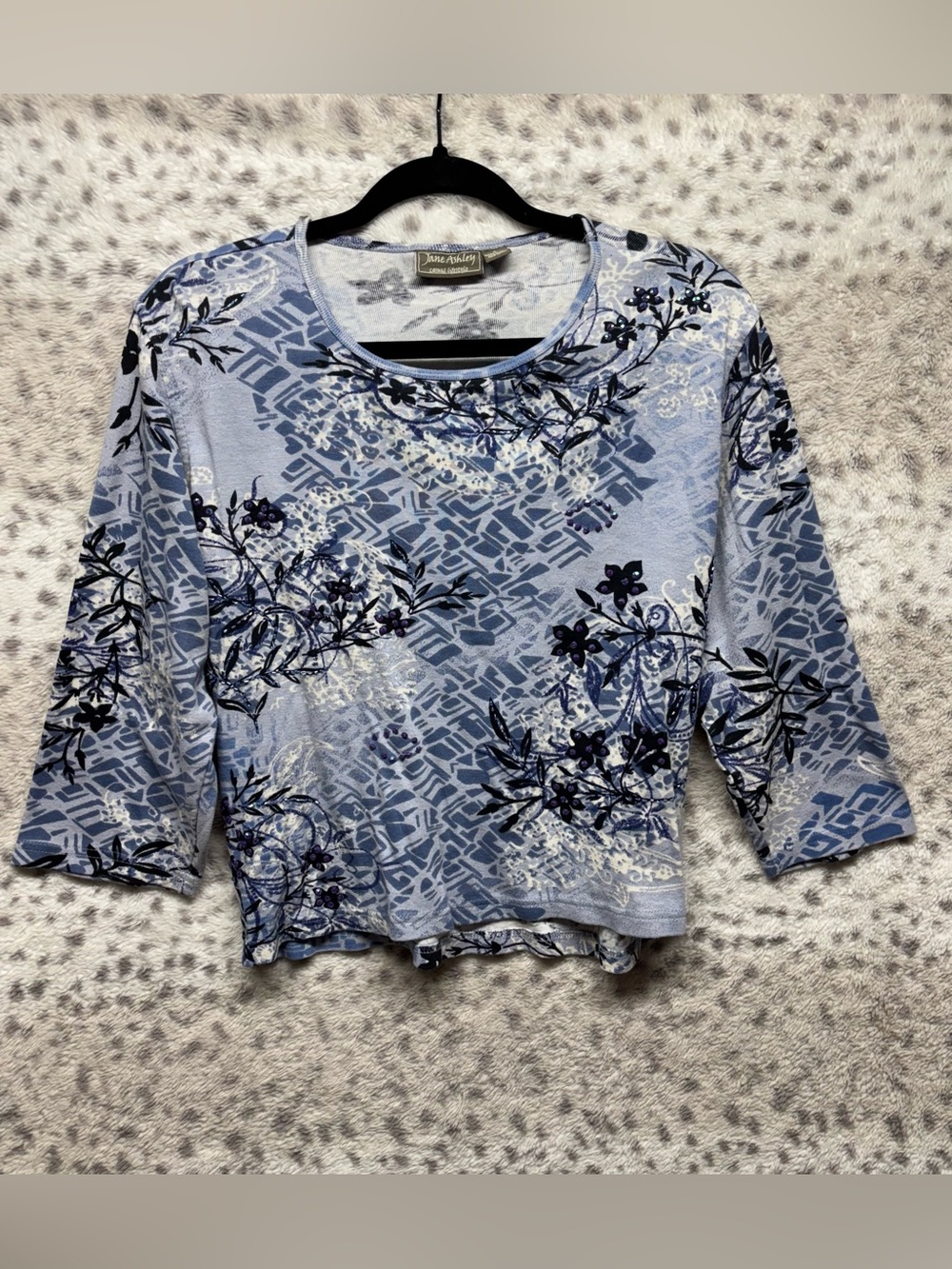 Y2K JANE ASHLEY SEQUIN/BEADED TOP
